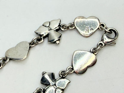 Rare Retired James Avery Sterling 925 Angel & Heart Link Bracelet w/box JR1324