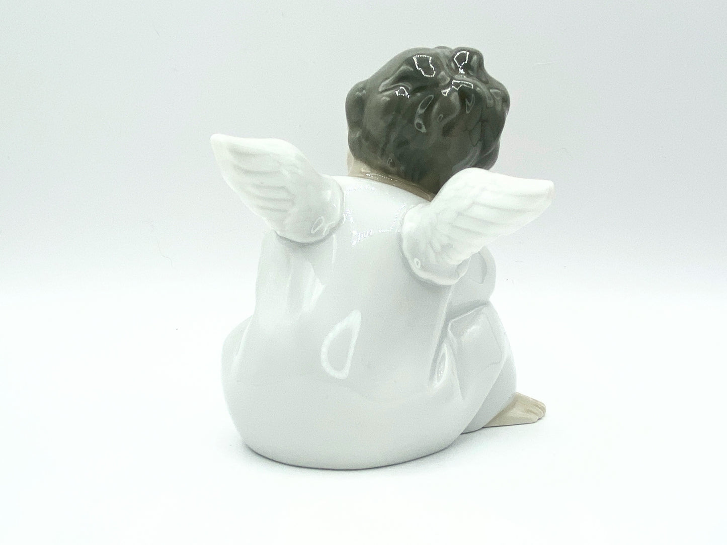 Lladro Angel Figurine Cherub Sitting Thinking Hand Made In Spain 1985 A123