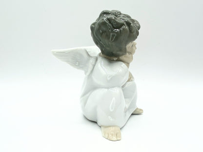 Lladro Angel Figurine Cherub Sitting Thinking Hand Made In Spain 1985 A123