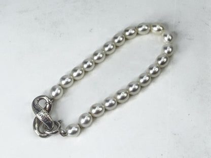 Vintage Tiffany & Co. Sterling Silver Cultured Pearl Infinity Bracelet JR2053