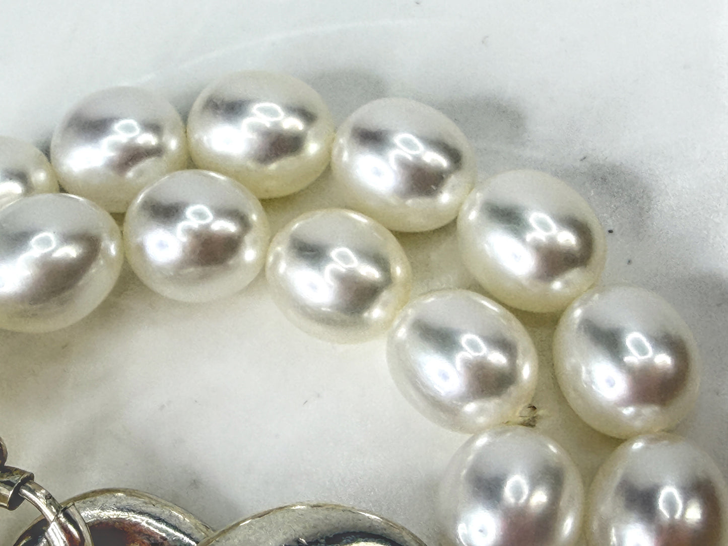 Vintage Tiffany & Co. Sterling Silver Cultured Pearl Infinity Bracelet JR2053