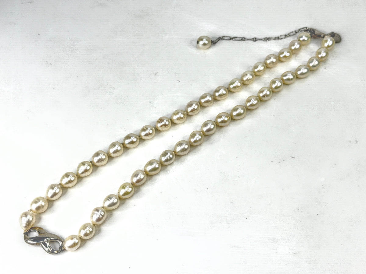 Vintage Tiffany & Co Sterling Silver Baroque Pearl Necklace  29.1gJ R2054