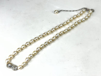 Vintage Tiffany & Co Sterling Silver Baroque Pearl Necklace  29.1gJ R2054