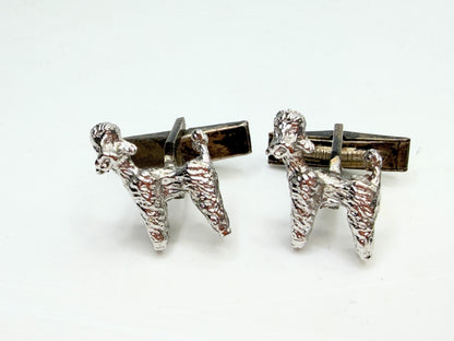 Vintage Sterling Silver Poodle Cufflinks SS203