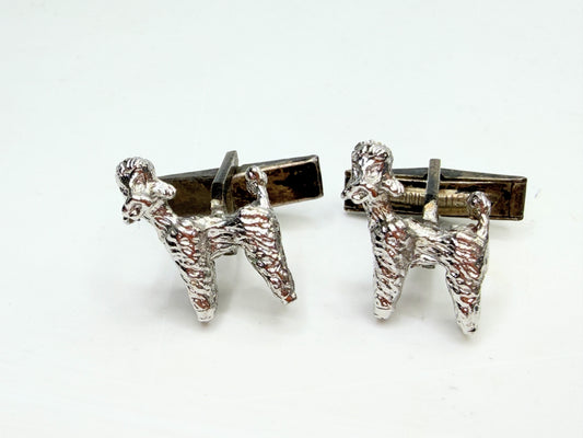 Vintage Sterling Silver Poodle Cufflinks SS203