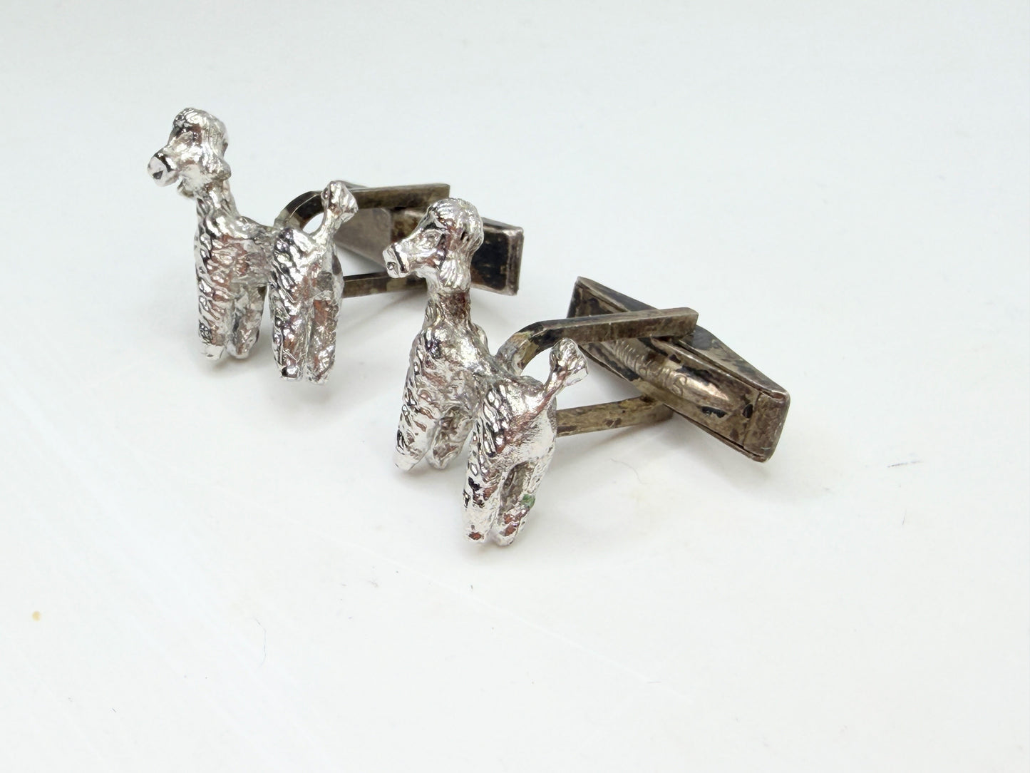 Vintage Sterling Silver Poodle Cufflinks SS203