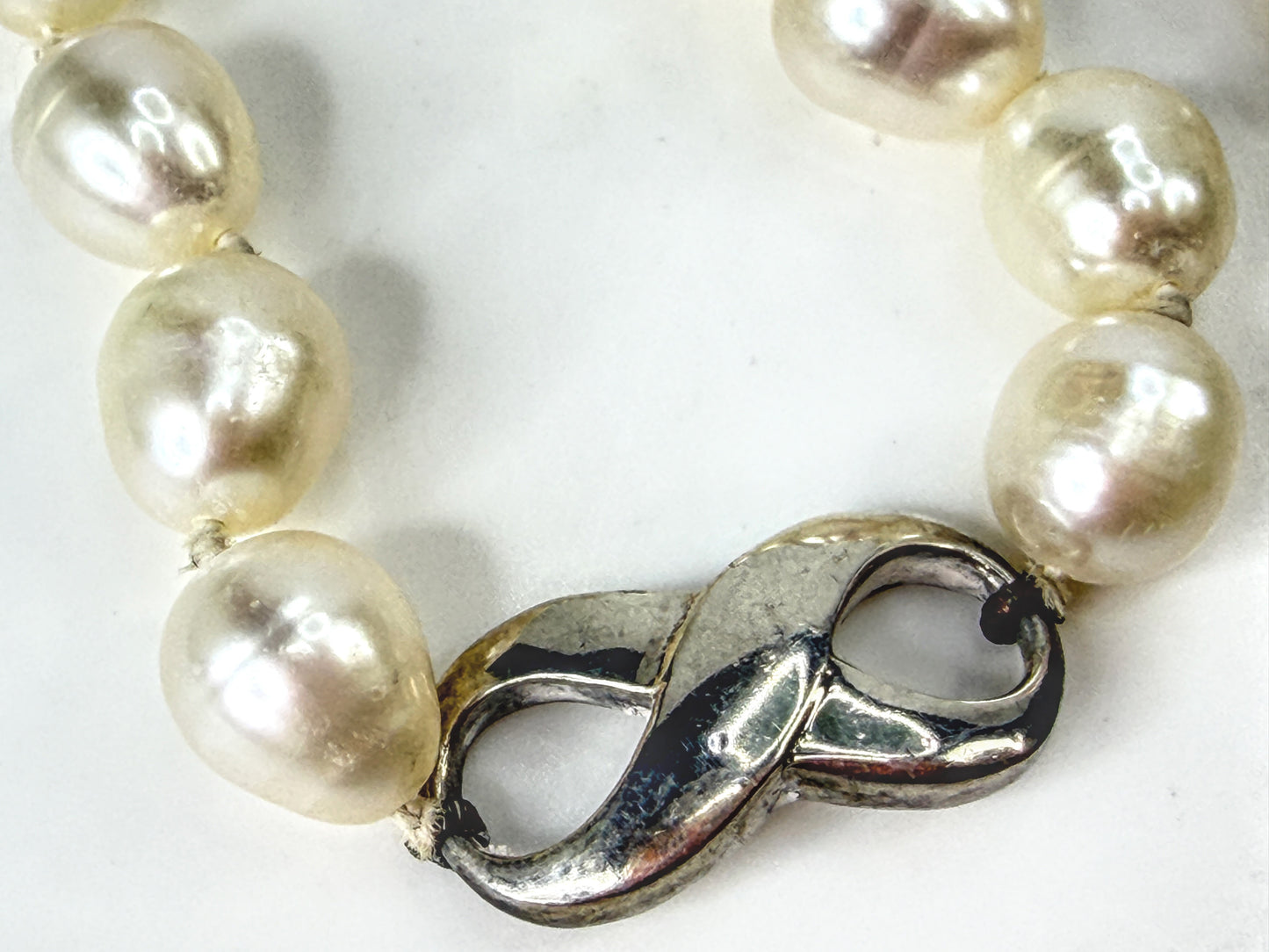 Vintage Tiffany & Co Sterling Silver Baroque Pearl Necklace  29.1gJ R2054