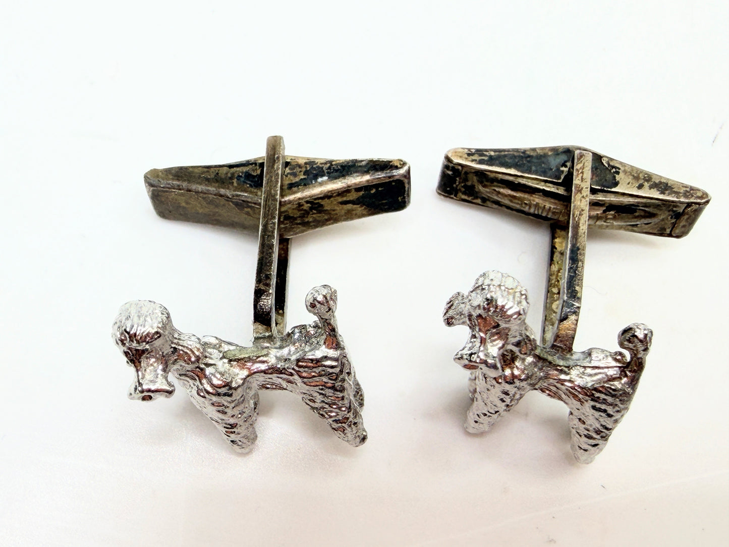 Vintage Sterling Silver Poodle Cufflinks SS203