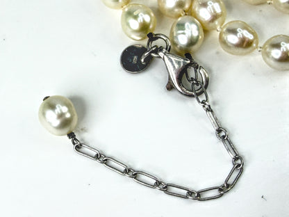 Vintage Tiffany & Co Sterling Silver Baroque Pearl Necklace  29.1gJ R2054
