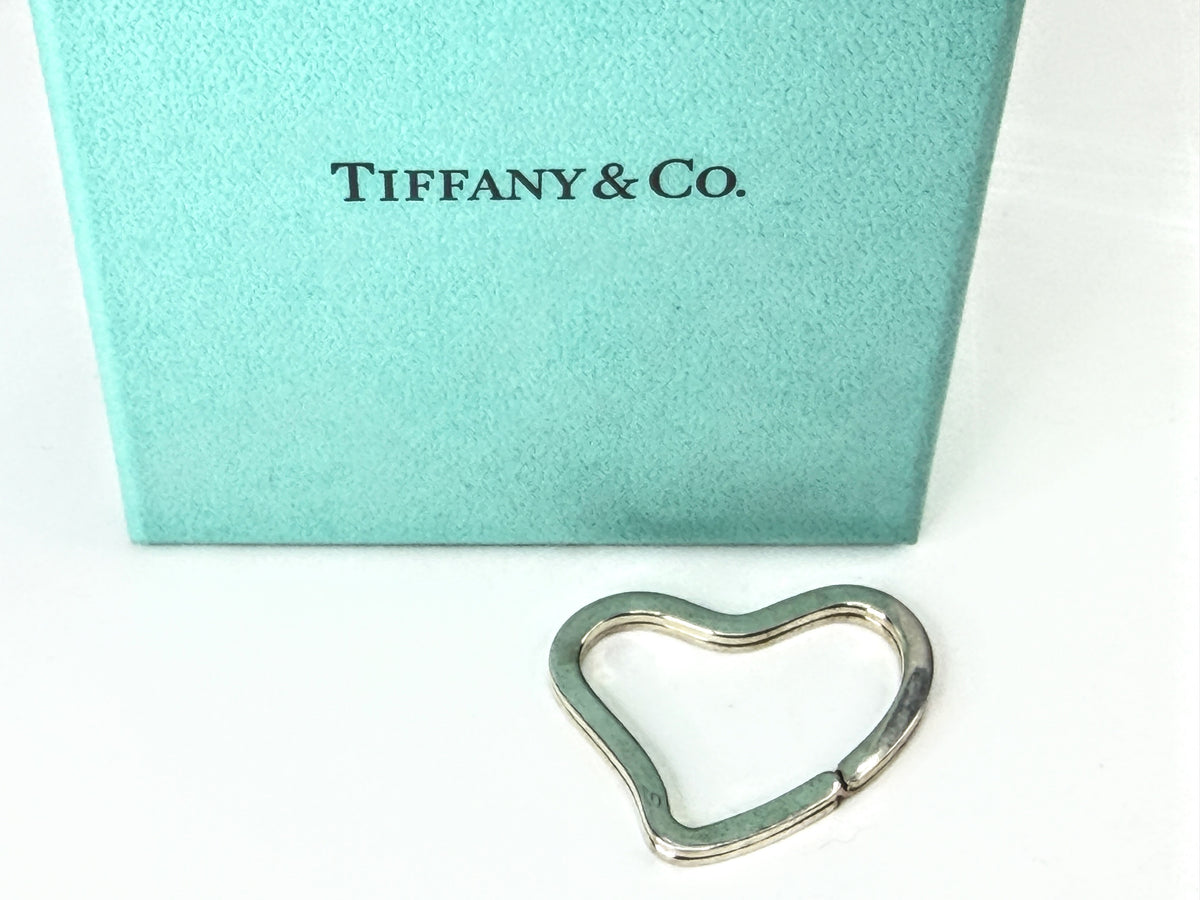 Vintage Tiffany & Co. Elsa Peretti Sterling Silver Heart Key Ring 1.5" SS497