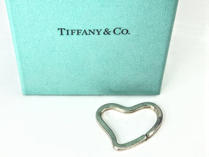 Vintage Tiffany & Co. Elsa Peretti Sterling Silver Heart Key Ring 1.5" SS497
