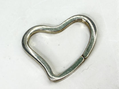Vintage Tiffany & Co. Elsa Peretti Sterling Silver Heart Key Ring 1.5" SS497