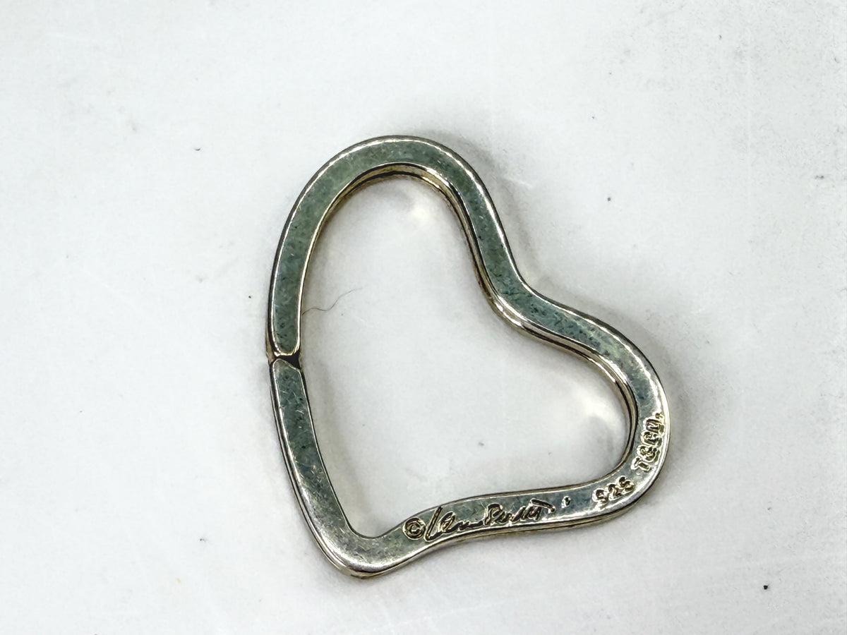 Vintage Tiffany & Co. Elsa Peretti Sterling Silver Heart Key Ring 1.5" SS497
