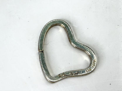 Vintage Tiffany & Co. Elsa Peretti Sterling Silver Heart Key Ring 1.5" SS497