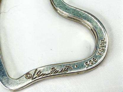 Vintage Tiffany & Co. Elsa Peretti Sterling Silver Heart Key Ring 1.5" SS497