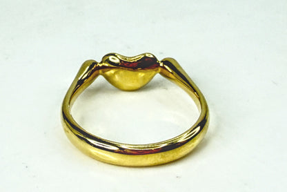 Vintage Tiffany & Co. Elsa Peretti 18K Yellow Gold Pave Diamond Bean Ring JR2056