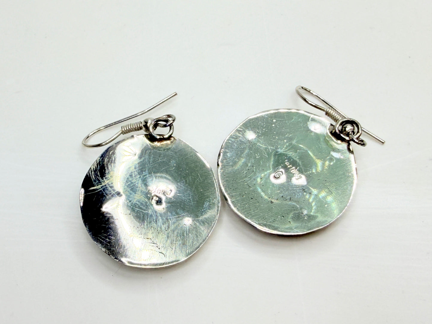 Vintage Gilbert Smith Navajo Sterling Silver Inlay Galaxy Earrings JR1329