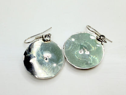 Vintage Gilbert Smith Navajo Sterling Silver Inlay Galaxy Earrings JR1329