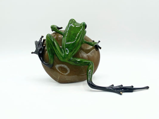 Ltd Edit Tim FROGMAN Cotterill b.1950 Bronze Frog Sculpture w/certificate A126