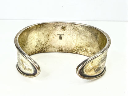 Retired James Avery Green Onyx 14K Sterling Cuff Bracelet 61.7g 6.5"x 7/8 JR2058