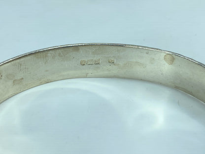 Sturdy Sterling silver 10mm Braided Design hindged Bangle Bracelet 7" 21g JR838