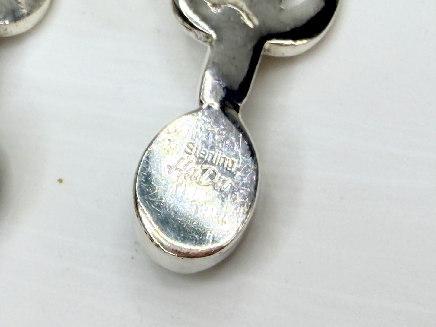 Vintage Hada Collection Kingman Turquoise Sterling Cactus Dangle Earrings JR1331