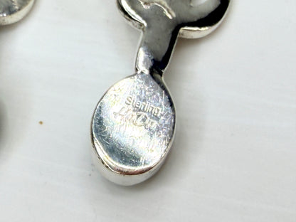 Vintage Hada Collection Kingman Turquoise Sterling Cactus Dangle Earrings JR1331