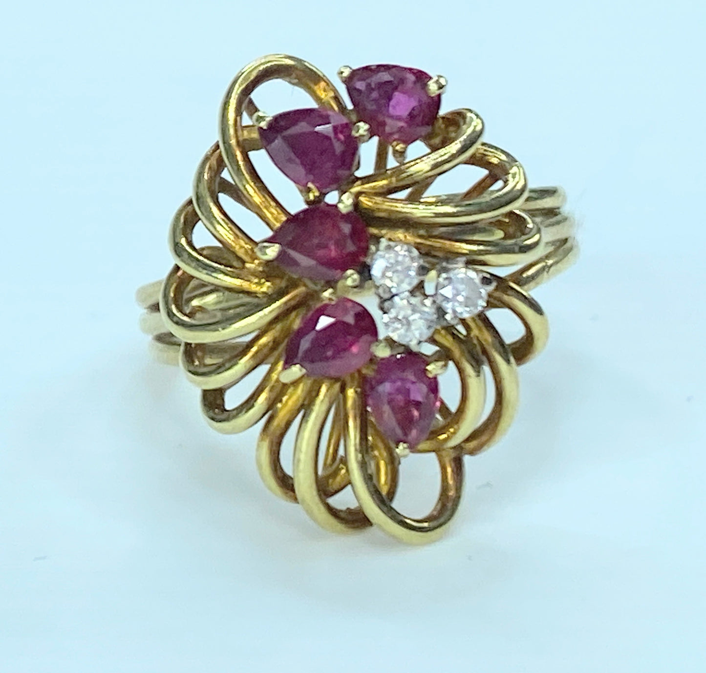 Natural Pearl Ruby Diamond 14K ring JR8987