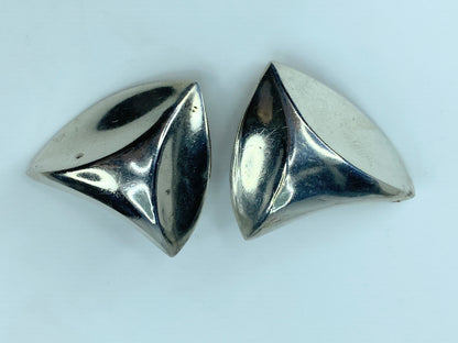 Sterling Silver 925 Lipponia style clip on earrings 1 1/4" x 1" 17.3g JR839