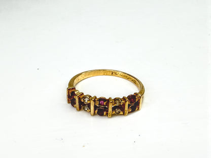 Antique Early 20th Century 14k gold Ruby Diamond Band Ring 1.8f s6.5 JR2063