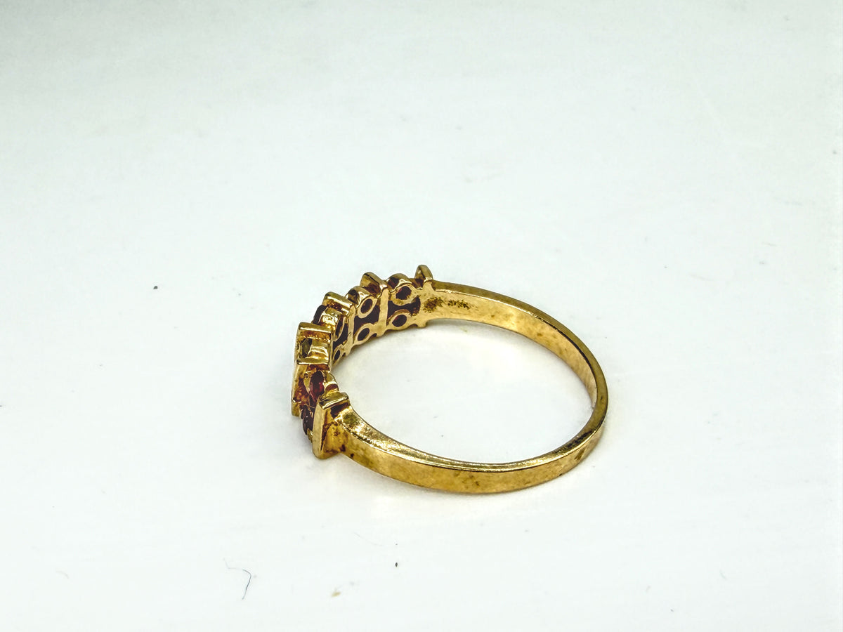 Antique Early 20th Century 14k gold Ruby Diamond Band Ring 1.8f s6.5 JR2063