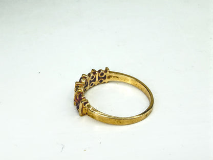 Antique Early 20th Century 14k gold Ruby Diamond Band Ring 1.8f s6.5 JR2063