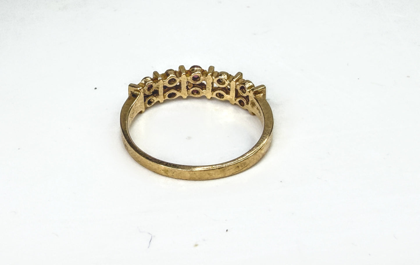 Antique Early 20th Century 14k gold Ruby Diamond Band Ring 1.8f s6.5 JR2063