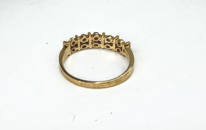 Antique Early 20th Century 14k gold Ruby Diamond Band Ring 1.8f s6.5 JR2063