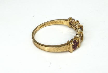 Antique Early 20th Century 14k gold Ruby Diamond Band Ring 1.8f s6.5 JR2063