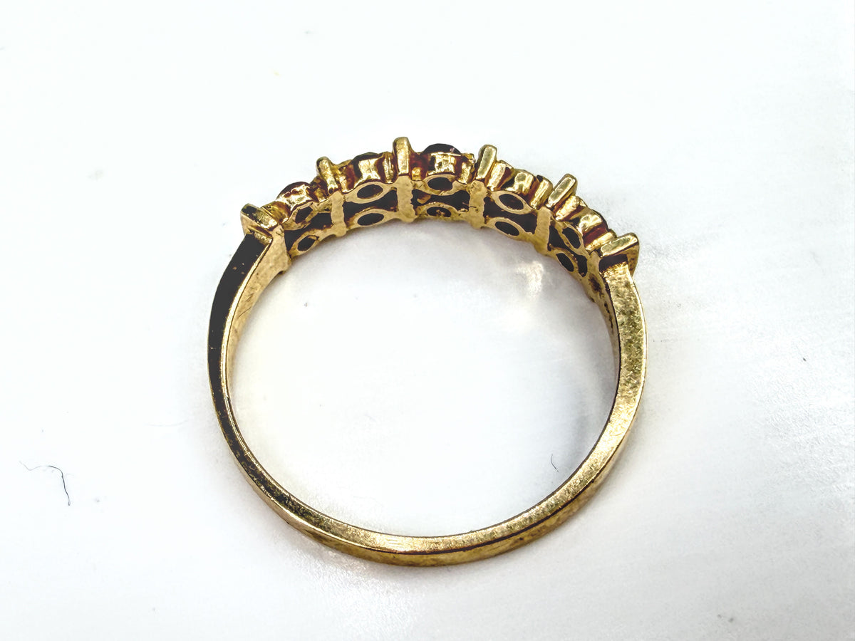 Antique Early 20th Century 14k gold Ruby Diamond Band Ring 1.8f s6.5 JR2063