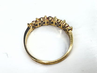 Antique Early 20th Century 14k gold Ruby Diamond Band Ring 1.8f s6.5 JR2063