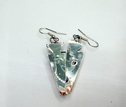 Vintage Navajo Gilbert Smith Kingman Turquoise Inlay Earrings JR1336