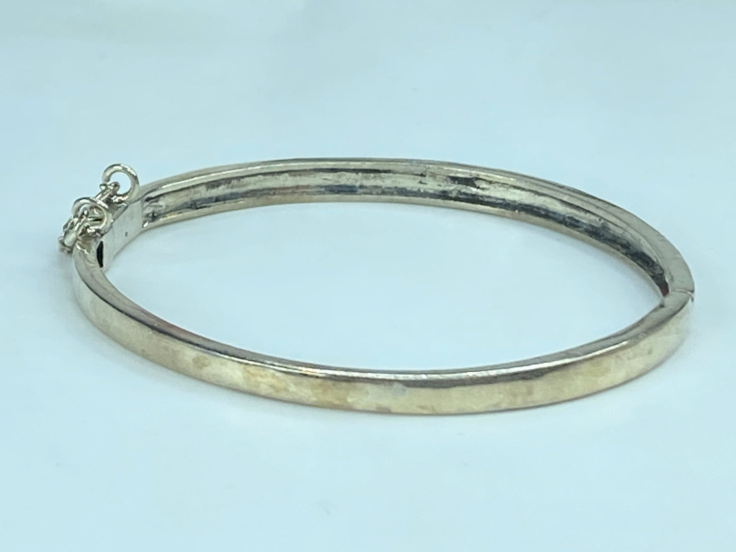 925 Sterling Silver Women's Marcasite Bangle Bracelet 11.9 Grams 6.75 JR842