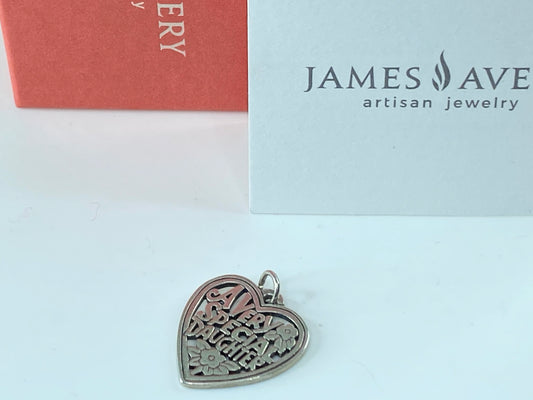 James Avery “A Very Special Daughter” etched Heart Charm 925 Sterling 7/8" JR205