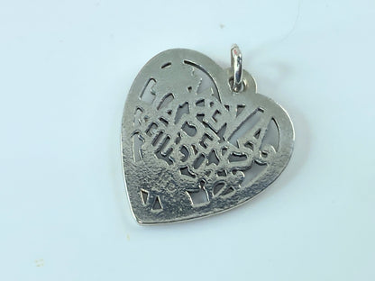 James Avery “A Very Special Daughter” etched Heart Charm 925 Sterling 7/8" JR205