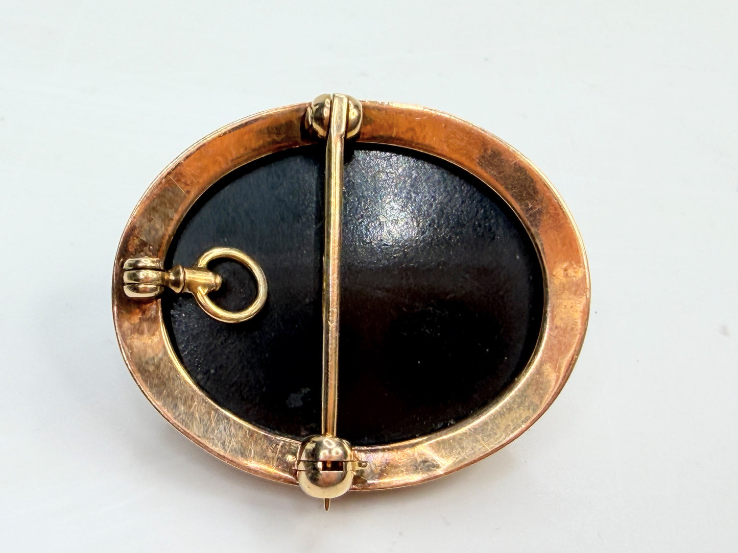 Antique 10K Gold Hand Carved Shell Cameo Brooch Pendant 1900 JR1341