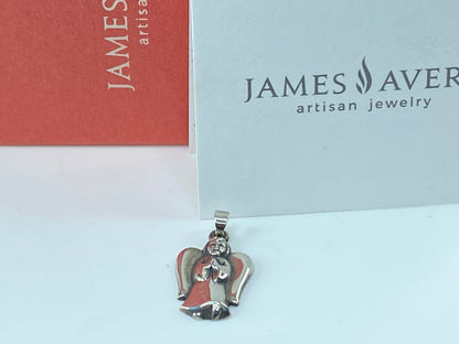 Rare Retired JAMES AVERY Sterling Silver Praying Angel Charm Pendant w/box JR210