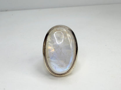 Rainbow Moonstone Sterling Silver Statement Ring 8.75 JR1346