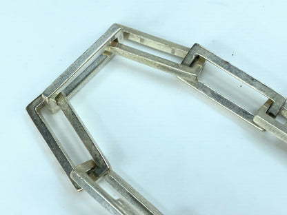 Gucci sterling Rectangular corner edge men bracelet w/pouch 7.75" 16.4g JR846