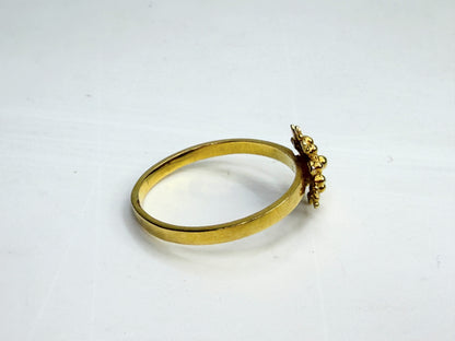 Ornate 10K Gold Granulation Starburst Ring Size 7.5 JR1347