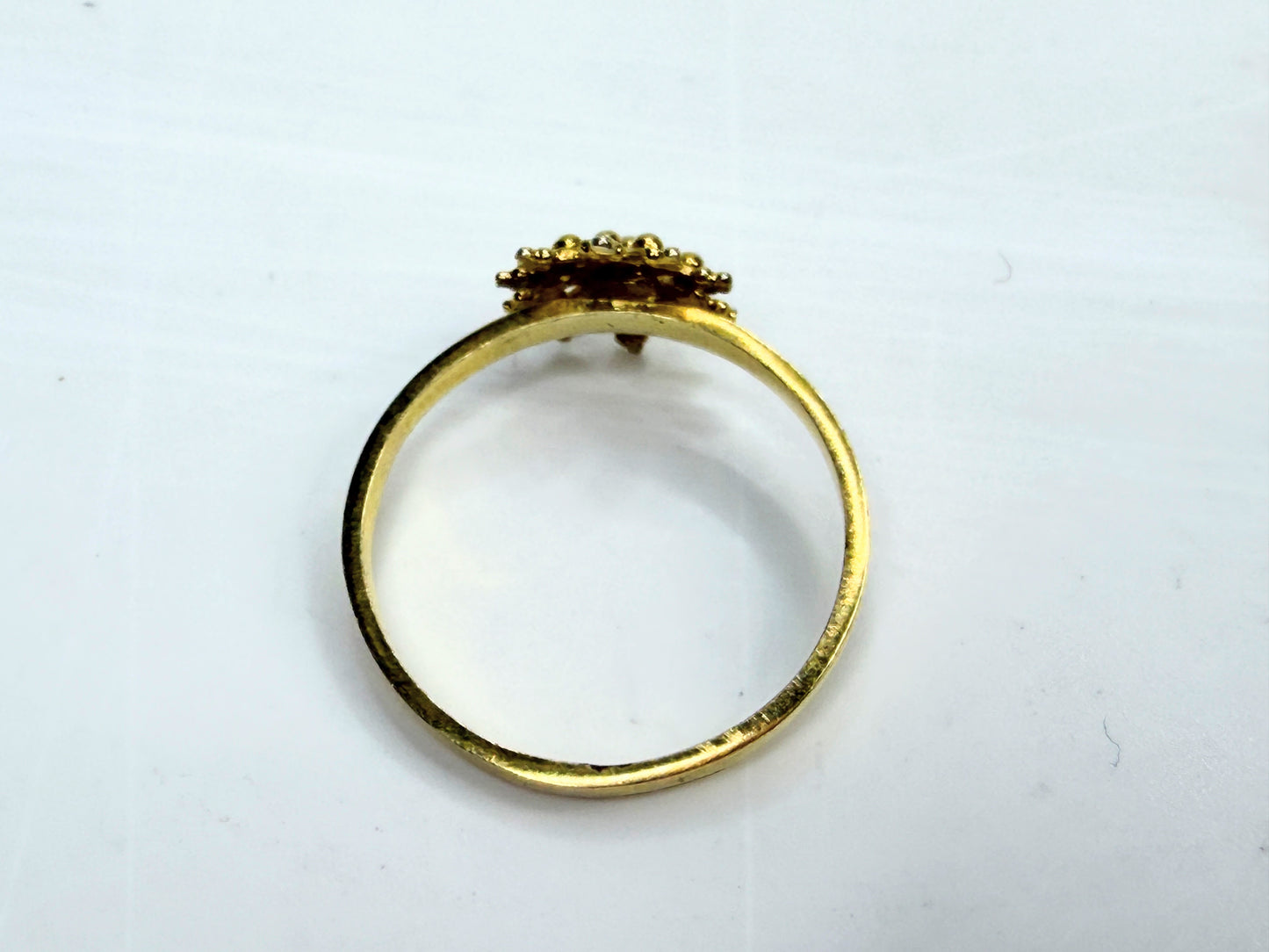 Ornate 10K Gold Granulation Starburst Ring Size 7.5 JR1347