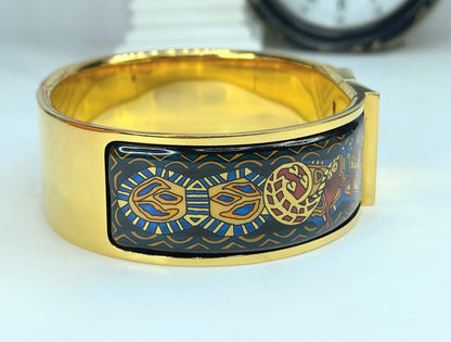 Hermes cloisonne enamel golden click and clack Flacon ethnic horse design GS570