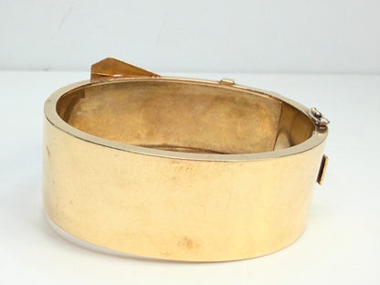 Antique 14K Gold Engraved Buckle Bangle 34.9g JR1352