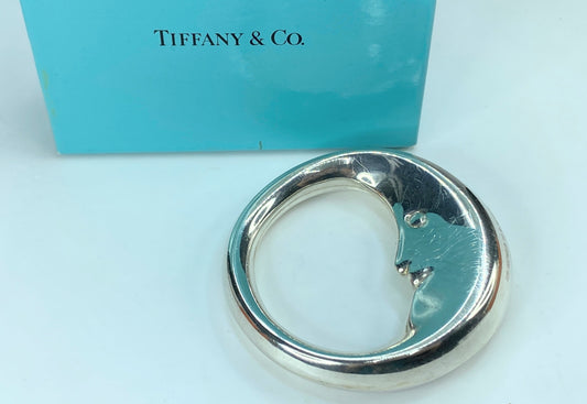 Tiffany & Co Sterling Silver Man In The Moon Baby Rattle w/box 2.5" 34.5g SS90